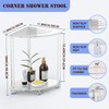 Cilinta Corner Shower Stool, Clear Acrylic Shower Bench for Shaving