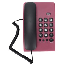 Acogedor Corded Telephone, Landline Telephone Desk Phone, Battery, Unique Color, Office House Landline Phones for Home(Rose Red)