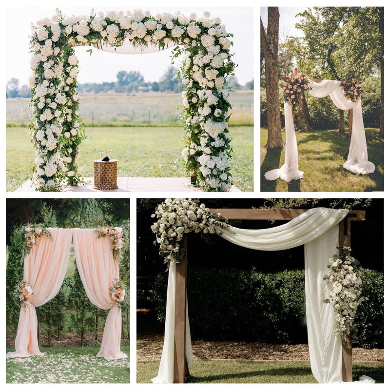7.48FT Wooden Wedding Arch Frame Backdrop Stand, Square Wood Arch