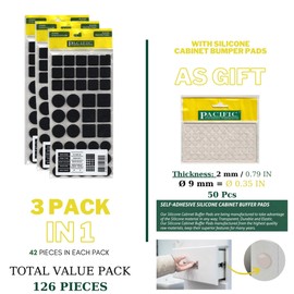 VHD Furniture Felt Pads – 126 PCS, Sliders, Chair Leg Feet Floor Wall Couch Table Protectors for Hardwood & Laminate Floors, Felt Coasters, Self-Stick, Premium Quality, Anti-Scratch (Black)