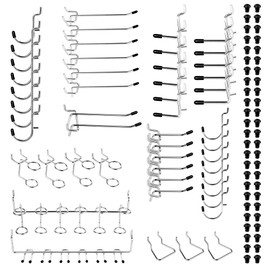 Pegboard Hook 100 Pcs, Heavy Duty Peg Board Hooks, Pegboard Accessories with Peg Locks for Organizing Various Tools,Peg Board Tool Utility Hooks Fit 1/8"＆1/4" Pegboards