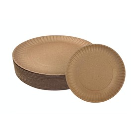 EcoQuality Disposable Kraft 6-Inch Paper Plates Uncoated Small, Everyday Disposable Brown Paper Plates 6" Paper Plate Bulk Pizza Party Plates (300)