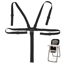 5-Point High Chair Belt, Adjustable Baby Safety Belt, Multifunctional Child Safety Belt, Universal Baby High Chair Strap for High Chair/Pram, Pram Attachment (Black)
