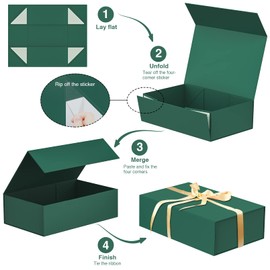 HavrePac 4 Pack Large Gift Boxes 13.8x9x4.3 Inches Luxury Gift Boxes with Lids,Magnetic Closure Gift Box for Present Packaging Box for Mother's Day, Birthdays, Party,Weddings