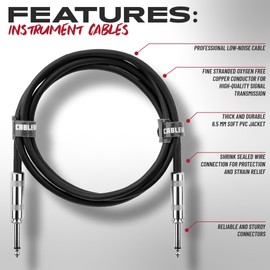 Cableworks by Gator Cases Backline Series 5 Ft Straight to Straight Guitar Instrument Cable (GCWB-INS-05)