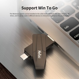 Netac Netac 512GB Portable External USB Solid State Drive Type-c and USB 3.2 Dual Interface, up to 550MB/s for Data Storage, Expansion of Storage for Photos/Videos/Music/Files, US8