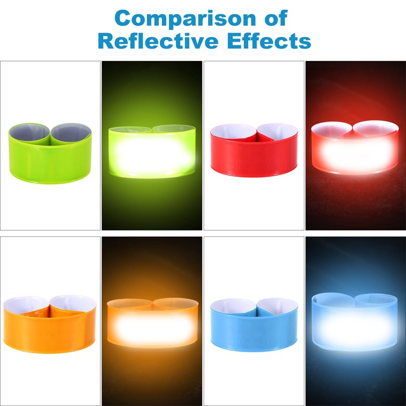 PATIKIL Reflective Slap Bands, 12 Pcs Reflector Band Snap Bracelet