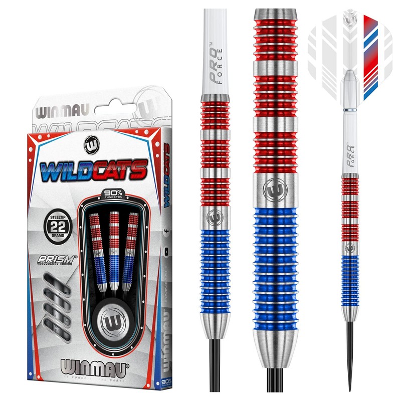 WINMAU Wildcats 22 gram Tungsten Darts Set with Flights and