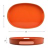 Omuriko Orange Oval Decorative Tray with Handles, Versatile Serving Tray