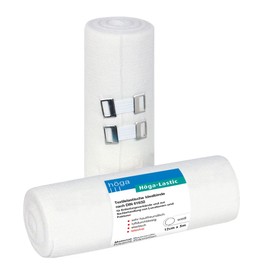 Höga Lastic Idealbinde, textilelastische Idealbinde nach DIN 61632, 12 cm x 5 m gedehnt, sehr hautfreundlich, luftdurchlässig, elastisch