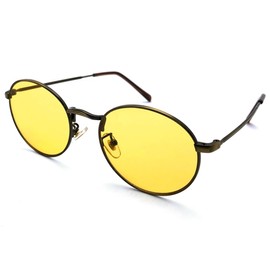 SPEED ADDICT METAL ROUND BOSTON SUNGLASS (Metal Round Boston Sunglasses), Bronze × YELLOW