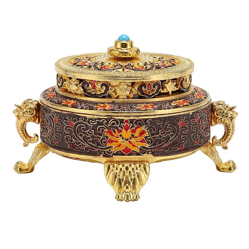 Trinket Incense Burner with Lid Handcraft Antique Polished Process for
