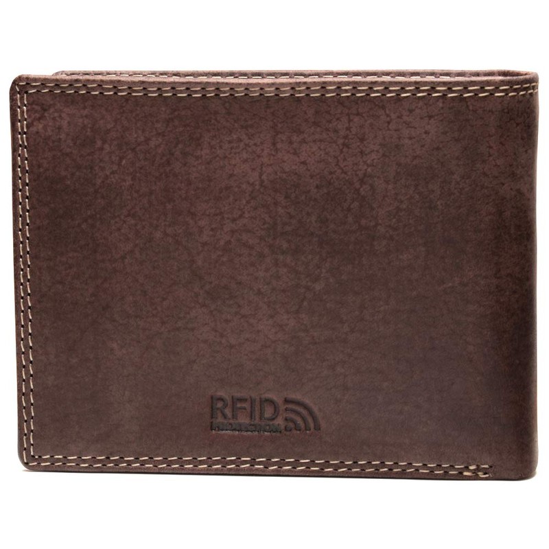 Fa.Volmer® Men's Genuine Leather Wallet with RFID Protection Brown