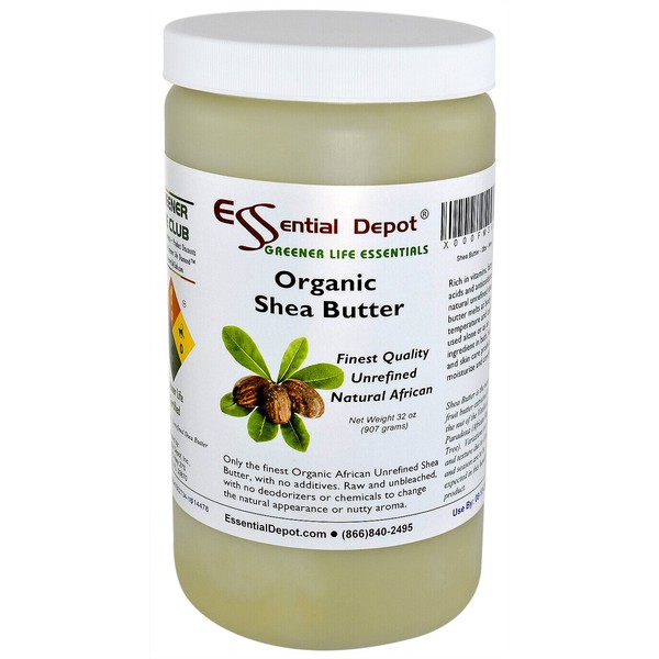Organic Shea Butter - Grade A - Premium - Unrefined - 32 oz