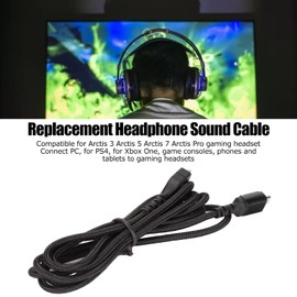 Replacement Audio Cable, Gaming Headset Cable, Headphone Cable Compatible Gaming Headset 4.9Ft