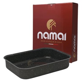 NAMAI - Casserole Dish 30 cm x 22 cm - Lasagne Casserole Dish - Dishwasher Safe - Made in Italy - Aluminium