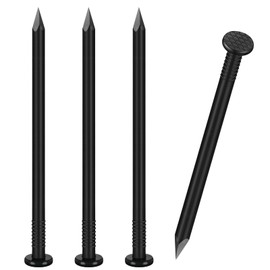 VGBUY 18PCS Hardware Nails, 6 Inch Flat Head Black Nails for Hanging Pictures, Picture Hanging Nails, Long Nails, Wall Nails, Wood Nails, Finishing Nails