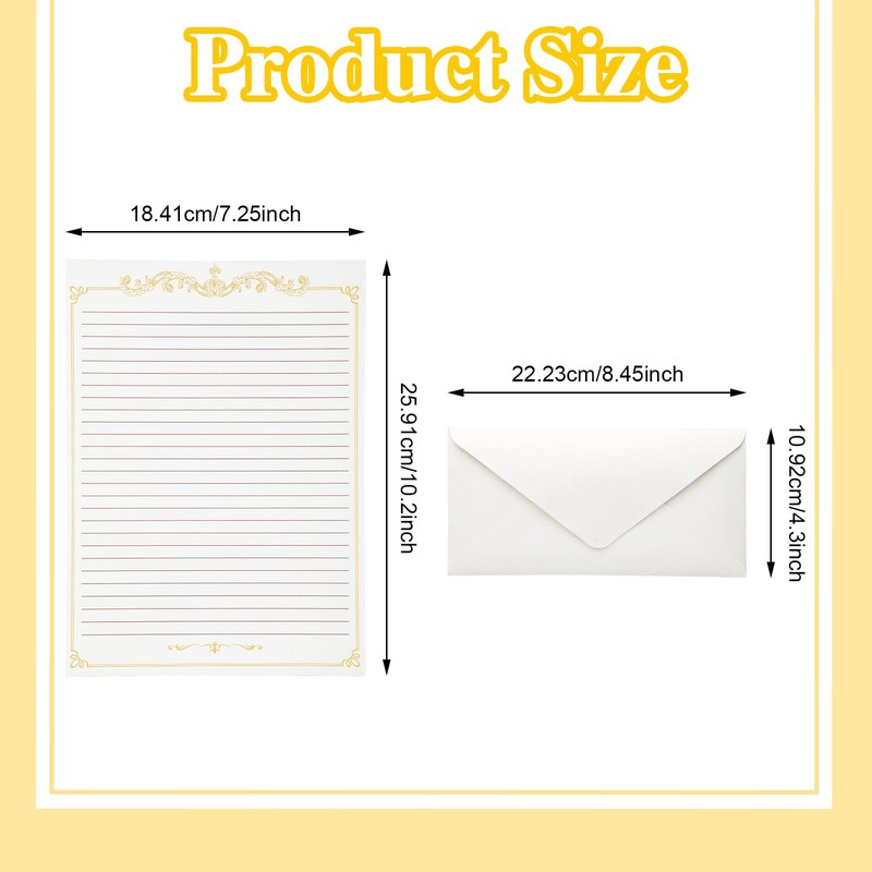 Eersida 150 Sheets Vintage Stationery Paper and Envelopes Letter Set