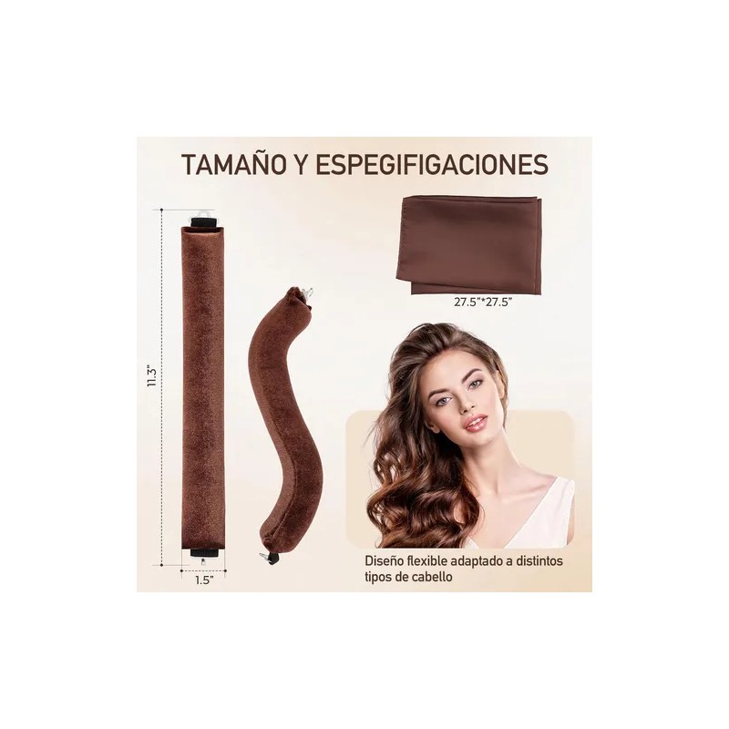 4pzs Rizador De Cabello Heatless Curls,rulos Para Cabello Marrón