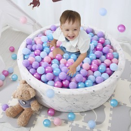 STARBOLO Ball Pit Balls - 100pcs - Crush Proof Plastic Children's Toy Balls Macaron Ocean Balls for Birthday Christmas Parties Games Pool.
