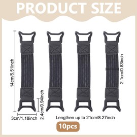 PLIGREAT 10 Pcs Mobile Phone Security Hand Strap Holder, Black Universal Cellphone Elastic Bands Smartphone Drop Prevention Grip Belt for Kindle Phone Electronic Device Accessory