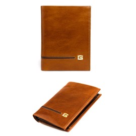 GIUDI ® Men's Wallet Portrait Format Split Coin Compartment Genuine Leather Cowhide, brown, Retro