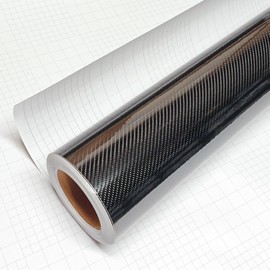 DIYAH High Gloss 6D Black Carbon Fiber Vinyl Wrap Sticker with Air Release Bubble Free Anti-Wrinkle (108" X 60" / 9FT X 5FT)