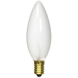 Bulbrite 25CTF/E14 25-Watt European Base Incandescent Torpedo Chandelier Bulb, Frost