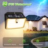 CLAONER Solar Lights Outdoor [𝟒 𝐏𝐚𝐜𝐤/126 LED], Wireless Motion Sensor