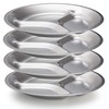 Stainless Steel Plate Set - Portable Dinnerware Set of 4