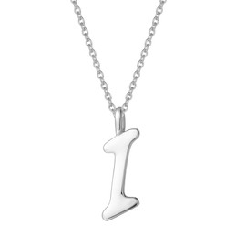 AGVANA 925 Sterling Silver Initial Alphabet Necklace with Letter I Name Pendant for Women Girls Teenagers Friends with Gift Jewellery Box - Chain Length: 16 + 2 Inch