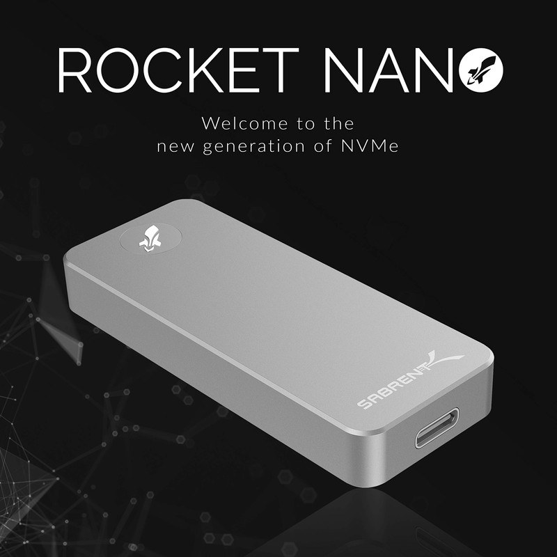 SABRENT Rocket Nano 512GB USB 3.2 10Gb/s SSD de Aluminio
