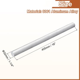 uxcell 1Pcs 1 1/4"(32mm) Dia Round Aluminum Rod, 16"(405mm) Long 6061 Aluminum Round Rod Solid Lathe Bar Stock for Industry Construction DIY Crafts