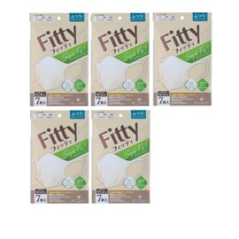 [タマガワエーザイ] (5個セット) フィッティ スタイルフィットプラス 立体 7枚入り クリームベージュ ふつうサイズ マスク