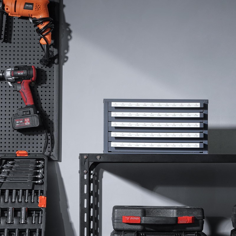 VEVOR Drill Bit Dispenser Cabinet, Five-Drawer Drill Bit Dispenser, 60-Compartment