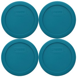 Pyrex 7200-PC 2-Cup Adriatic Blue Food Storage Replacement Lid (4-Pack) - Made in USA