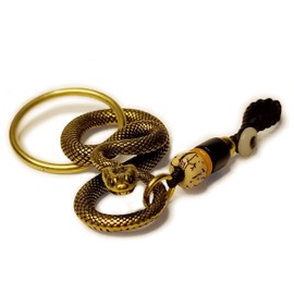 YAOTECH Cool Snake Keychain Charm for Boyfriend/Dad,Brass Python Key Chain for Men/Women