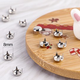 HAWORTHS 200pcs 8MM Antique Silver Round Dome Metal Studs Spots Nailheads Fastners