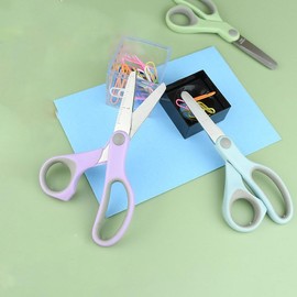 3 Packs 5 Inch Pastel Small Scissors for School, Children Safe Blunt Tips Scissors for Kids Students Teachers Crafts School Office Home, Right & Left Handed Scissors, Blue, Green, Purple
