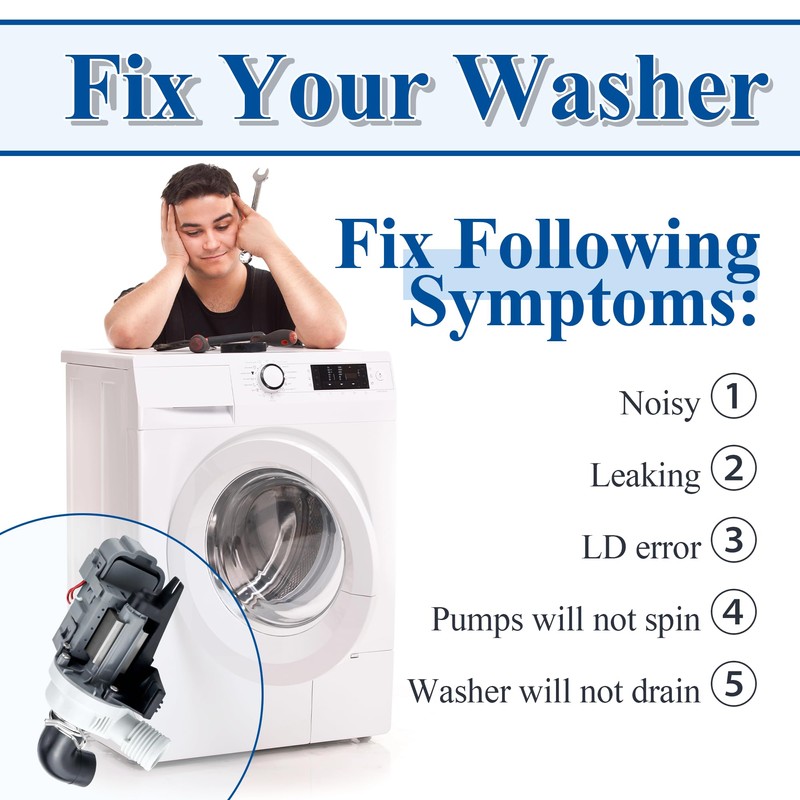 [2025 Upgraded]W10536347 Washer Drain Pump Assembly, Exact for Whirl.pool Cabrio,