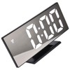 Digital Alarm Clock LED Mirror Screen USB Charging Automatic Dimming
