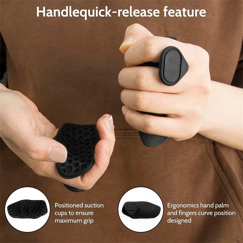 Unbranded Anti-Slip Workout Grips - Ergonomic Rubber Hand Protector Gloves