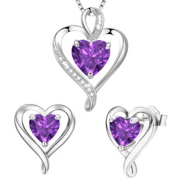 LAVUMO Jewellery Set Women Necklace Earrings Chain Set Silver Rose Gold Gifts for Women Girlfriend Mum Best Friend Mother for Birthday Valentine's Day Christmas Ladies Jewellery Gift, Sterling Silver,