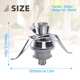 Mixmesser für Thermomix TM21, Messer aus Edelstahl Ersatz kompatibel mit Küchenmaschine, Ersatzmesser Mixerklinge Haltbarer Klingenersatzzubehör (TM21)