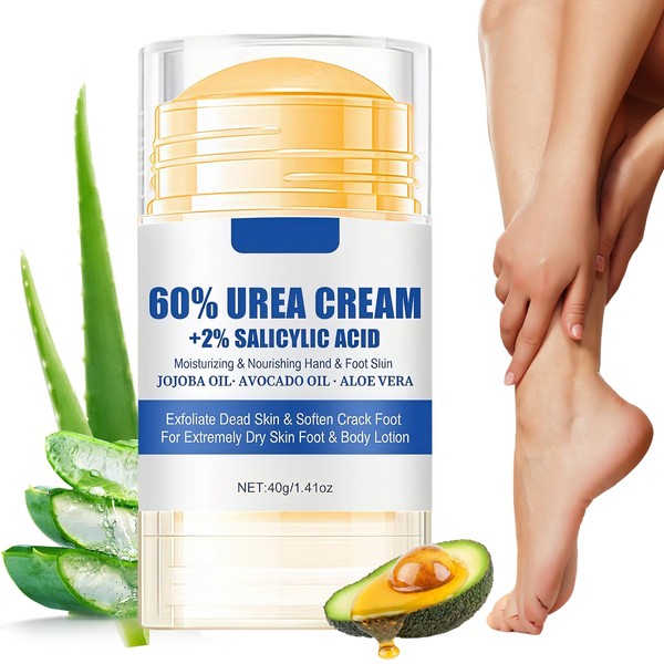 Urea 60% Fußcreme 40g, Intensive Feuchtigkeitspflege gegen Hornhaut, Für Trockene