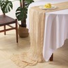 10Ft Beige Gauze Table Runner, Sheer Cheesecloth Table Runner Bulk