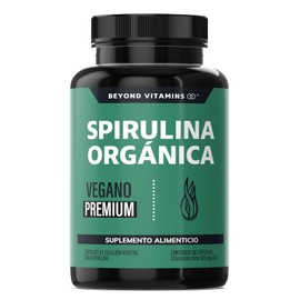 Beyond Vitamins | Spirulina Orgánica 100% Natural | Alga Espirulina en Cápsulas | VCaps Tecnología de Cápsulas Veganas (180 Caps)