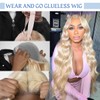 QNQZ Blonde Wig Human Hair 26inch Glueless Wigs Human Hair