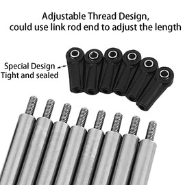 RZXYLRC 8pcs Metal Chassis RC Linkage Links Rod Set with Plastic Rod End for Losi 1/18 Mini LMT RC Car Upgrade Parts Accessories