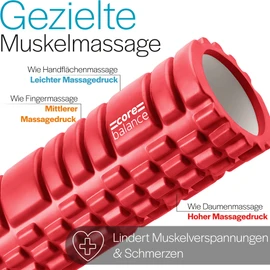 Core Balance Fascia Roller Back Spine and Full Body for Deep Tissue Massage - Textured Sports Foam Roller for Massage of Trigger Points - Fascia Roller Spine for Fitness, Gym, Physio